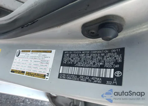 2011 Toyota Corolla Le z USA, uszkodzony, nr VIN JTDBU4EE6B9164313